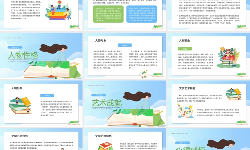 好书推荐读书分享名著导读童年PPT模板(含具体内容).pptx
