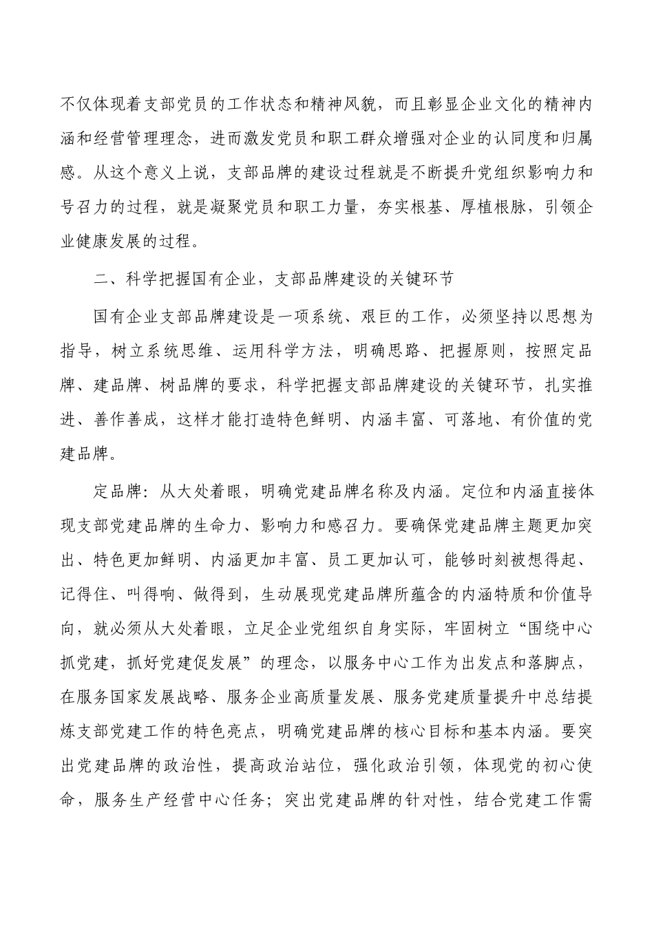 党课讲稿支部品牌引领推动公司高质量发展.docx_第3页