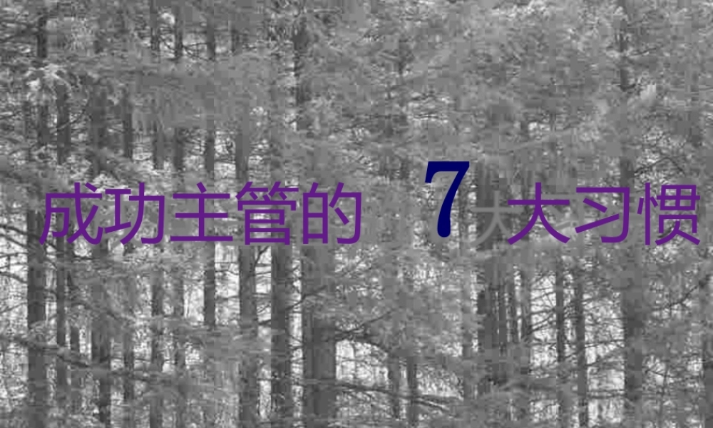 成功主管的七大习惯.pptx