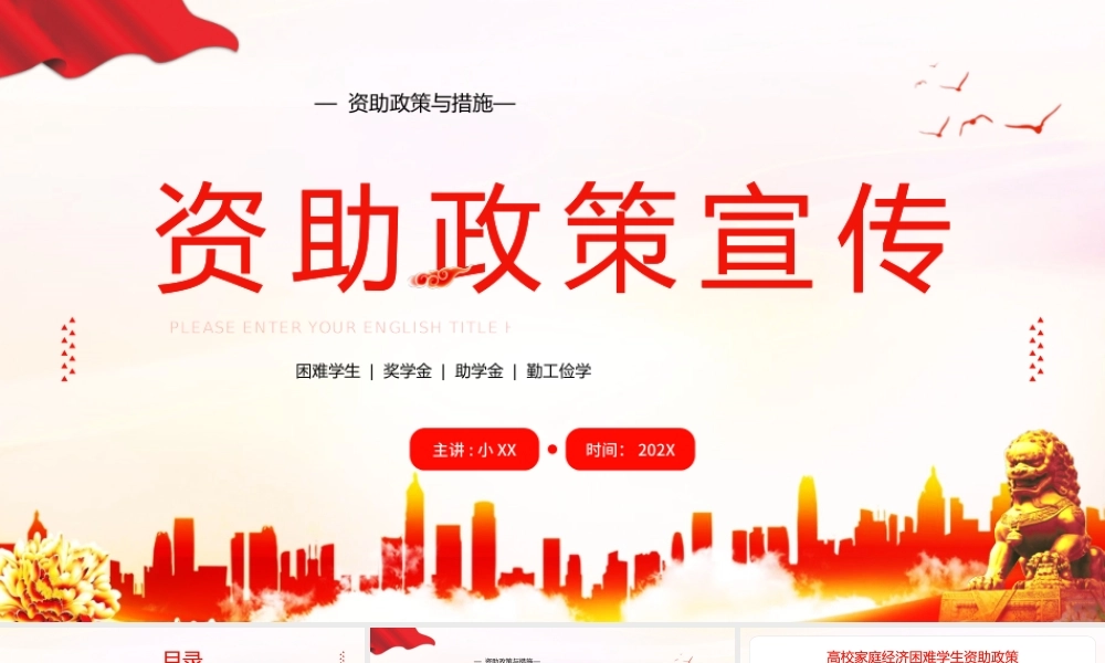 红色党政风国家资助政策宣传.pptx