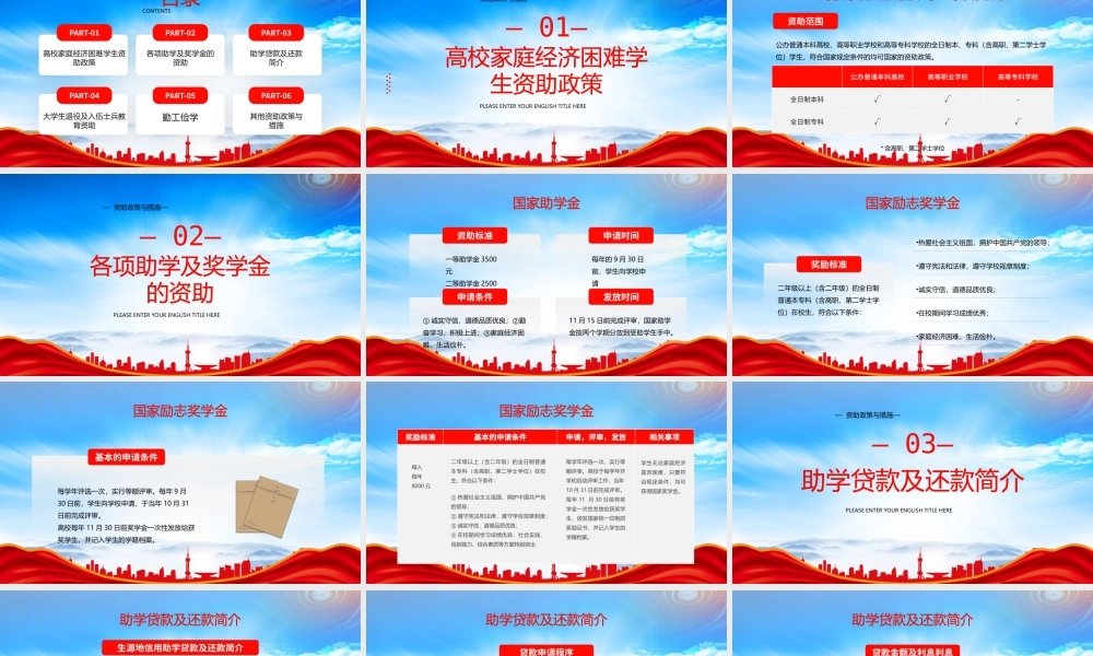 资助政策与措施PPT高校家庭经济困难学生资助政策PPT课件（带内容）.pptx