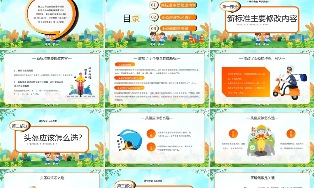 2023年电动车新规《摩托车、电动自行车乘员头盔》PPT头盔规范带安全防意外PPT课件（带内容）.pptx