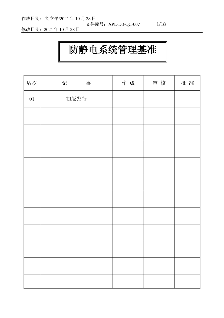 电源有限公司防静电系统管理基准管理制度.doc_第1页