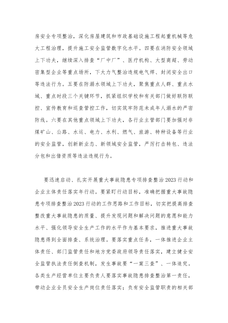 2023年在重大事故隐患专项排查整治行动动员部署会上的讲话稿与重大事故隐患专项排查整治行动实施方案（2篇范文）.docx_第3页