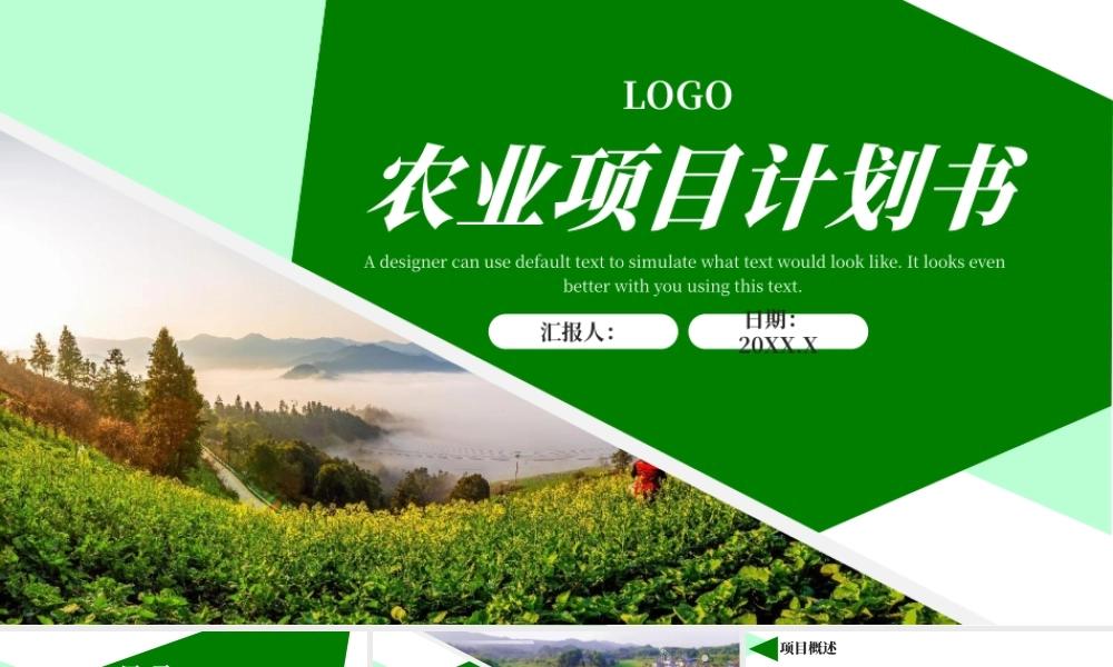 绿色大气农业项目计划书PPT模板.pptx