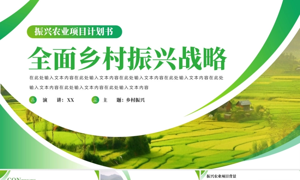 绿色全面乡村振兴战略商业计划书PPT.pptx