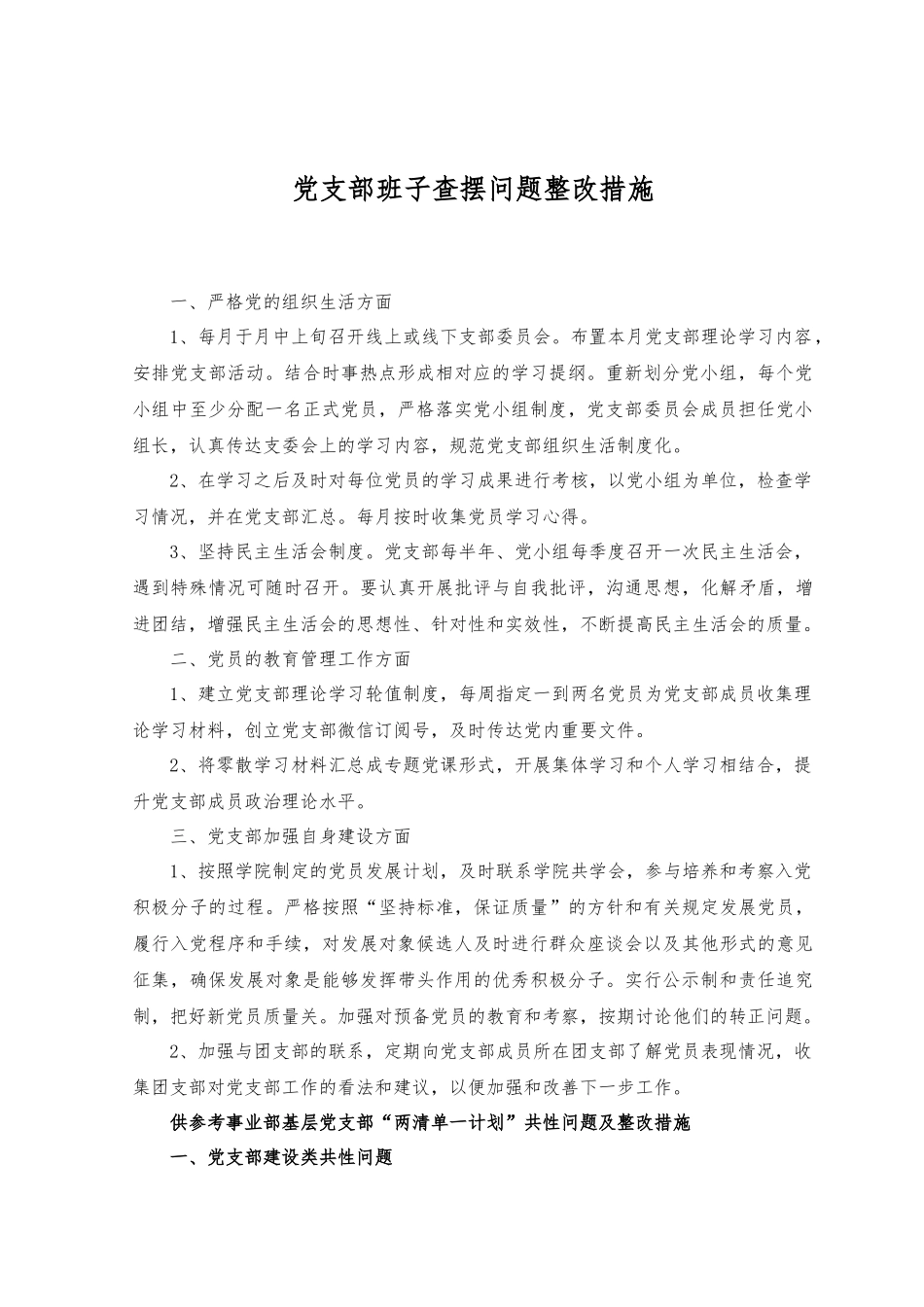 （2篇）2023年党支部班子查摆问题清单及整改措施.docx_第2页