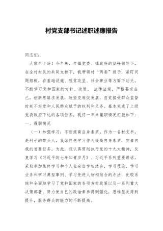 村党支部书记述职述廉报告分析.docx