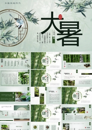 绿色中国风二十四节气之大暑PPT模板.pptx
