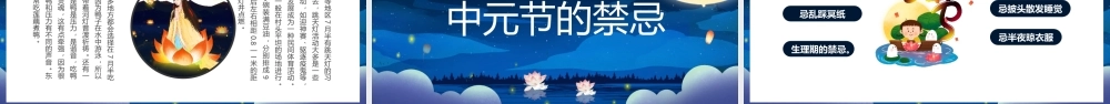 蓝色中国风中元节祭祖PPT模板.pptx