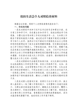 组织生活会个人对照检查.docx