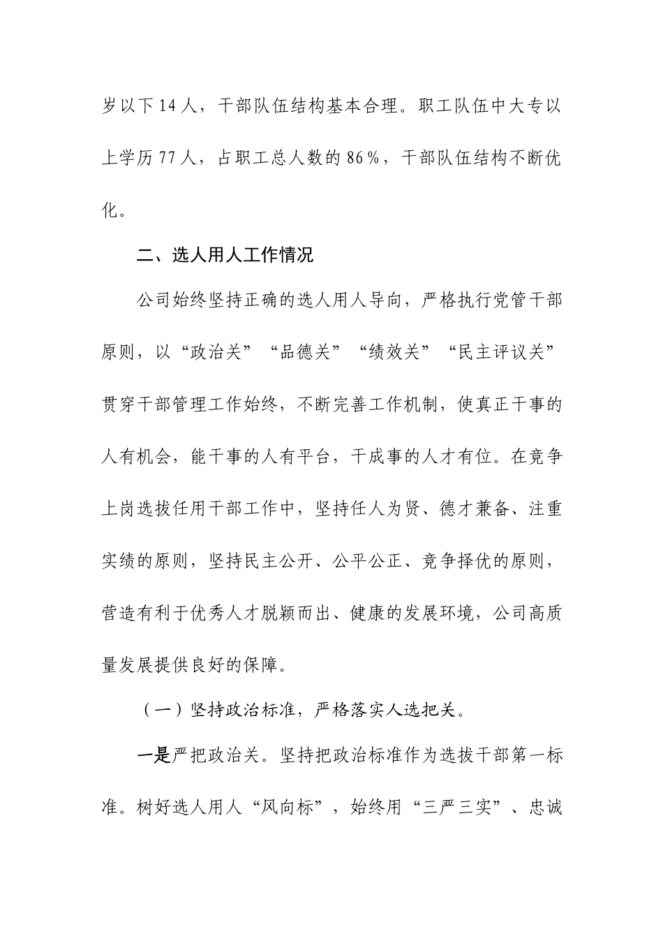 2022年度XX公司选人用人专题报告.docx_第2页