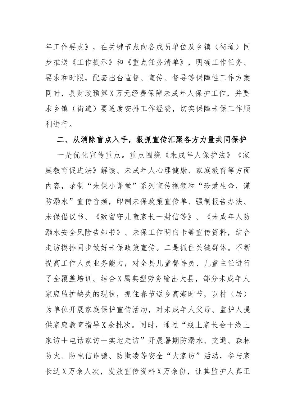 在未成年人保护工作推进会上的发言提纲.docx_第2页