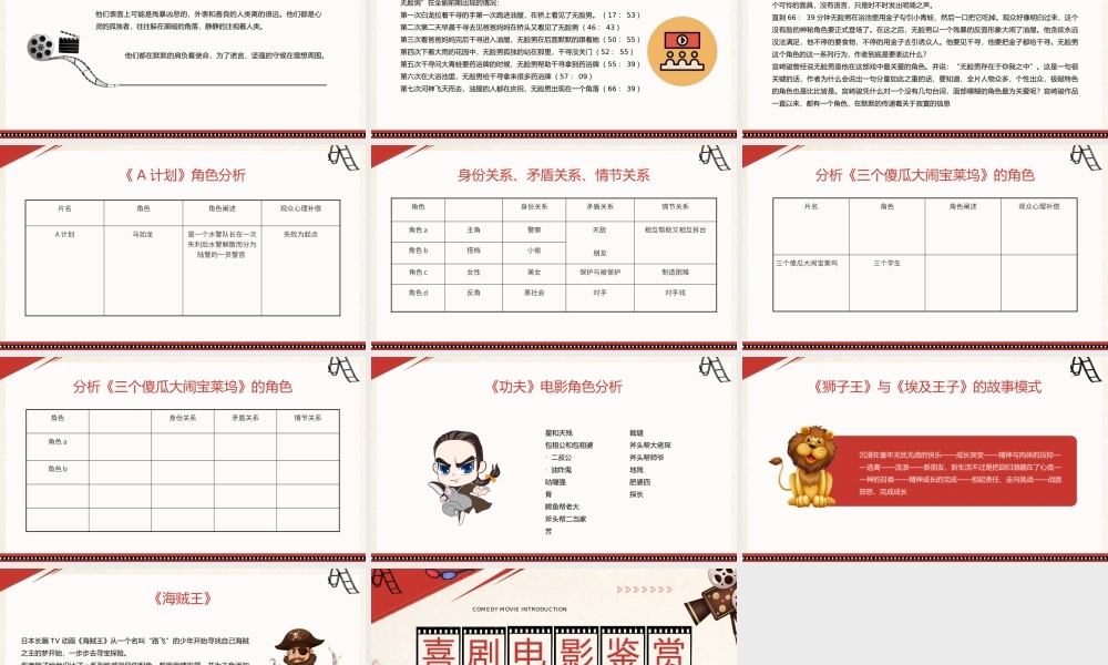红色复古风喜剧电影鉴赏.pptx
