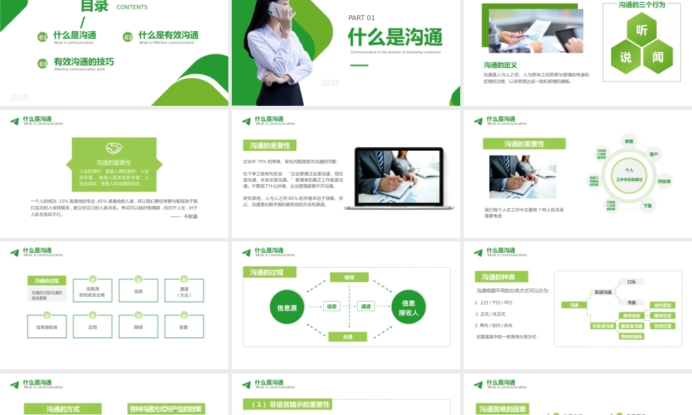 绿色简约有效的沟通技巧PPT.pptx