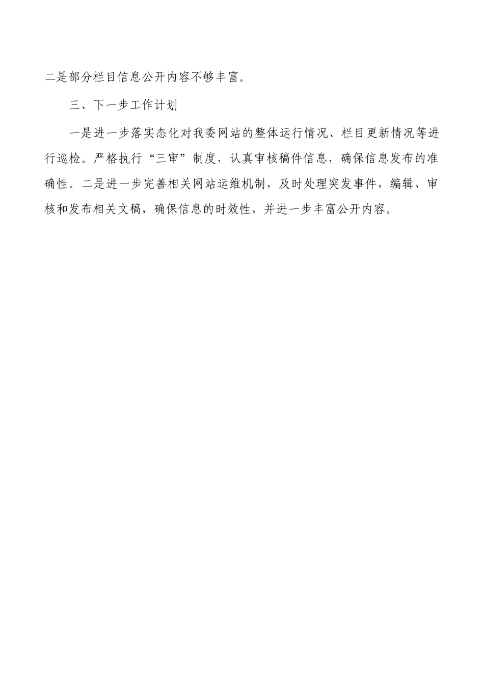 季度政务公开与网络平台建管工作自查自纠.docx_第2页