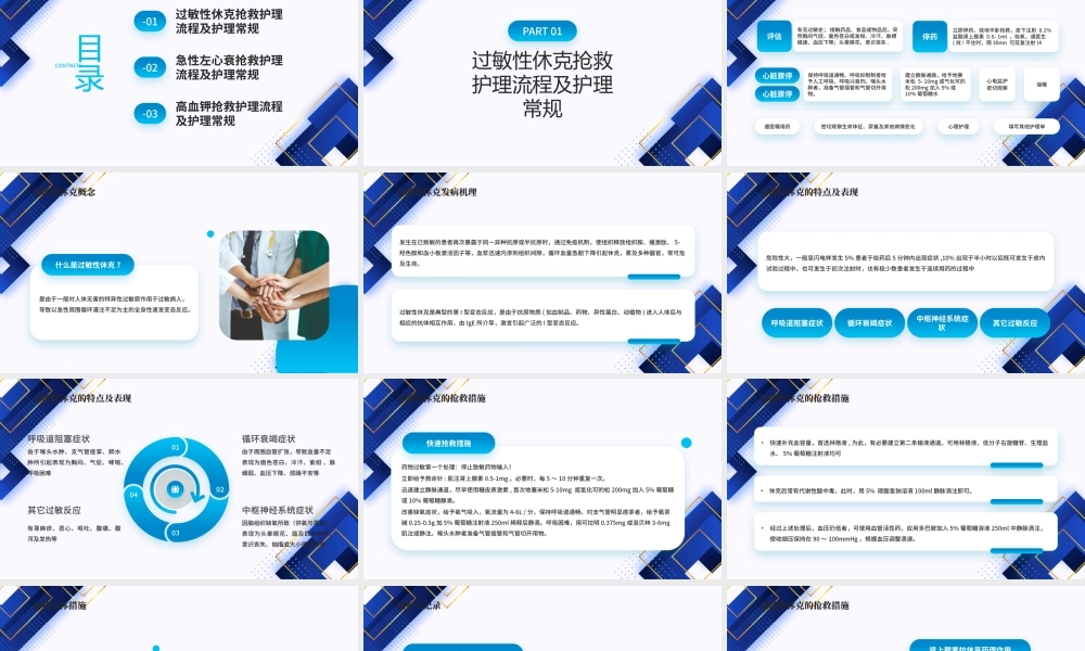 危重患者抢救流程与护理PPT过敏性休克急性左心衰高血钾抢救护理流程及护理常规PPT课件（带内容）.pptx
