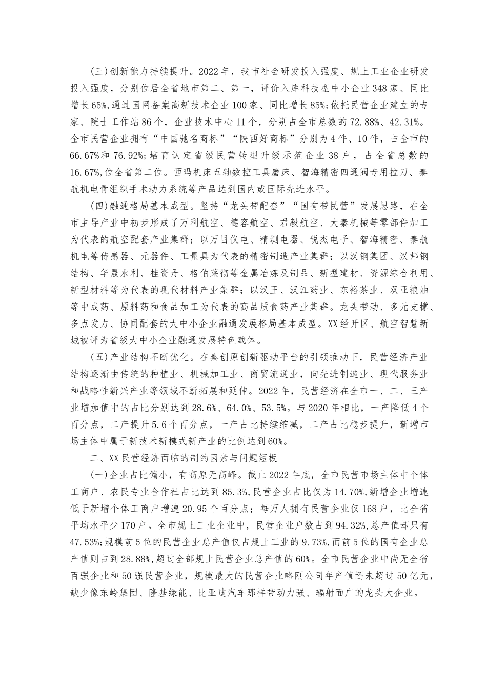 （2篇）2023年民营经济发展情况调研报告、心得体会.docx_第2页