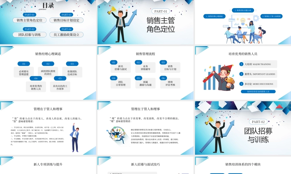 蓝色创意销售管理培训PPT模板.pptx
