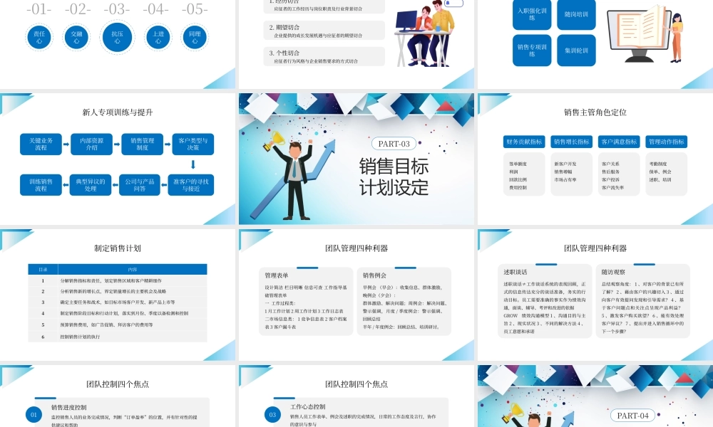 蓝色创意销售管理培训PPT模板.pptx