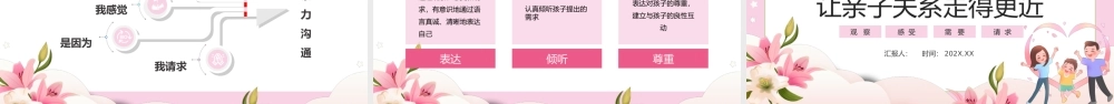 粉色卡通风亲子关系PPT模板.pptx