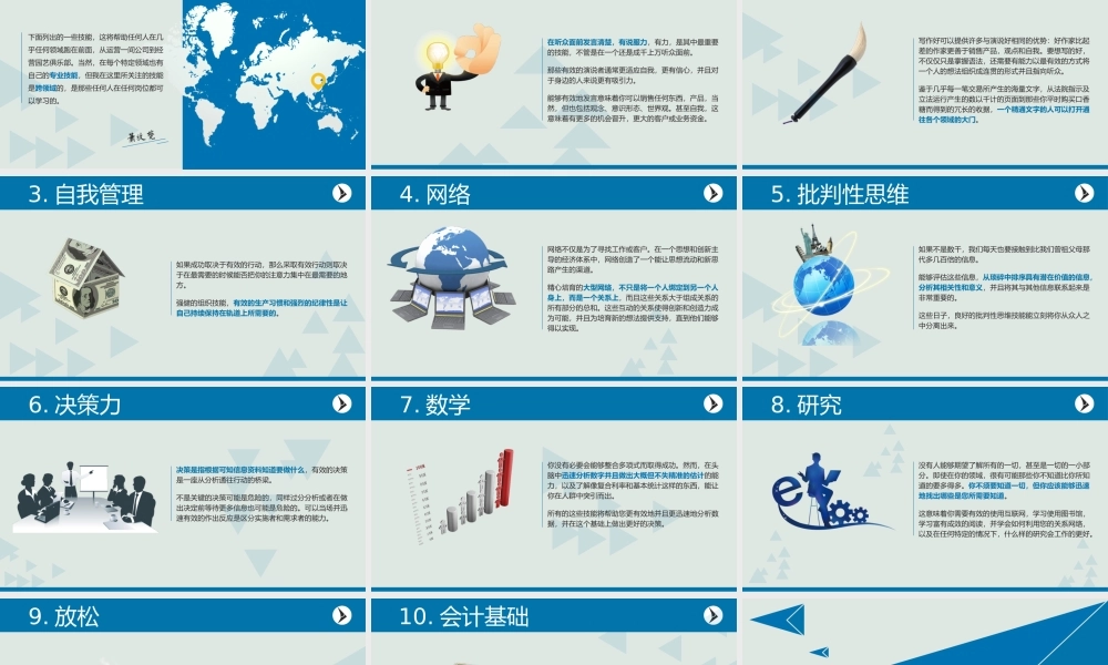 职场人士应该学习的10项技能PPT.pptx
