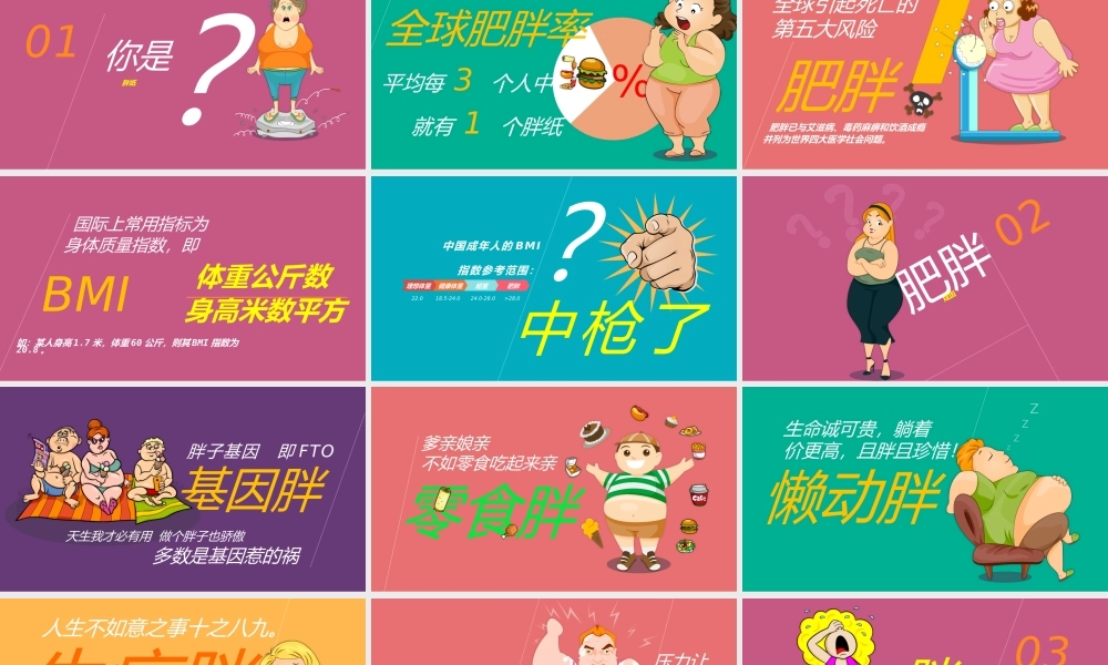 肥胖胖子减肥相关PPT作品.pptx