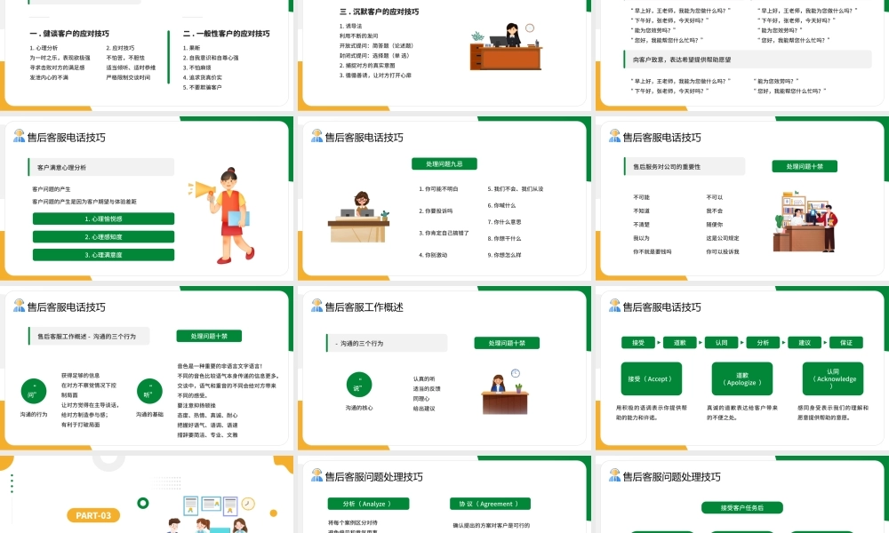 绿色绘画风客服话术培训.pptx