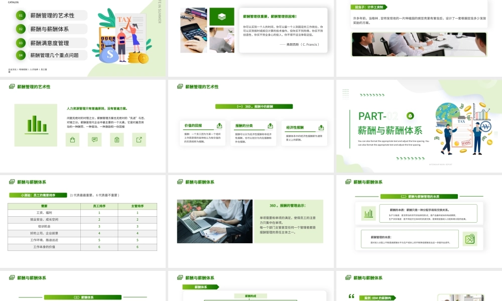 绿色简约企业员工管理绩效考核薪酬管理体系PPT模板.pptx