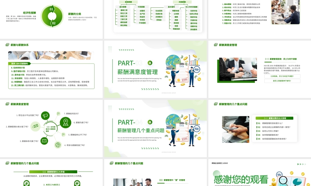 绿色简约企业员工管理绩效考核薪酬管理体系PPT模板.pptx