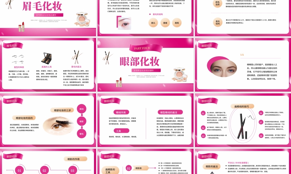 红色彩妆化妆知识及技巧培训PPT.pptx