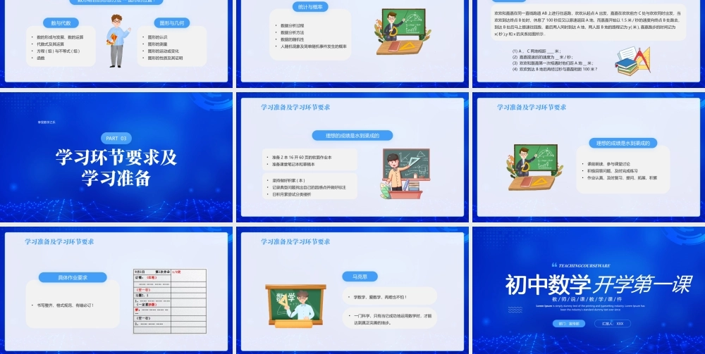 初中数学开学第一课PPT初中数学学习准备及学习环节要求PPT课件（带内容）.pptx