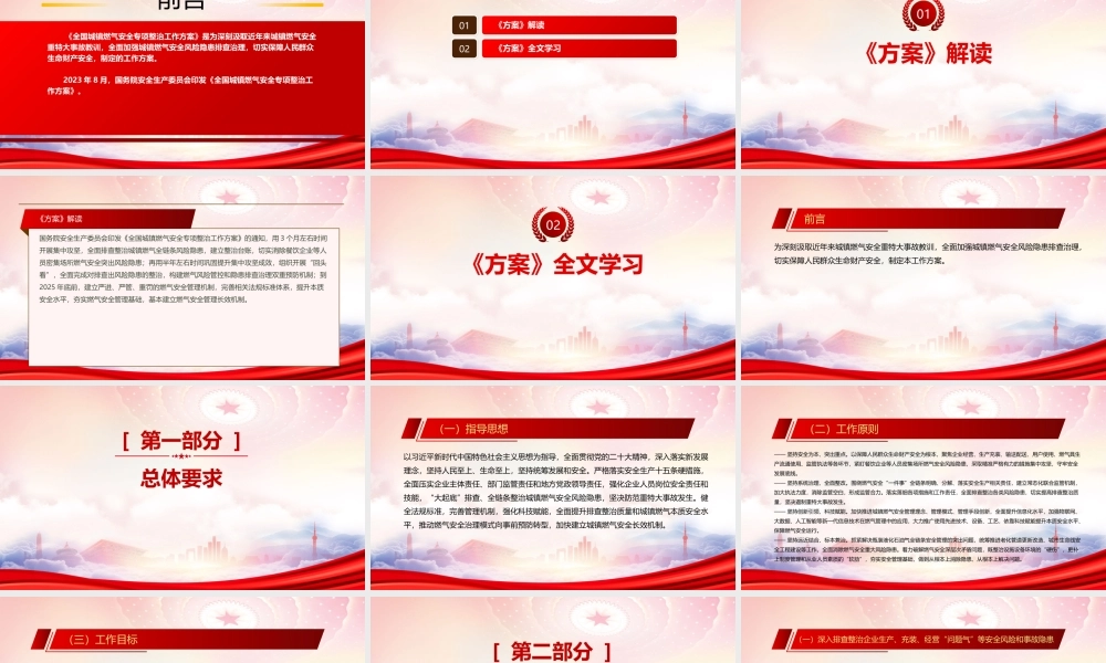学习2023《全国城镇燃气安全专项整治工作方案》重点内容PPT全面加强城镇燃气安全风险隐患排查治理切实保障人民群众生命财产安全PPT课件（带内容）.pptx