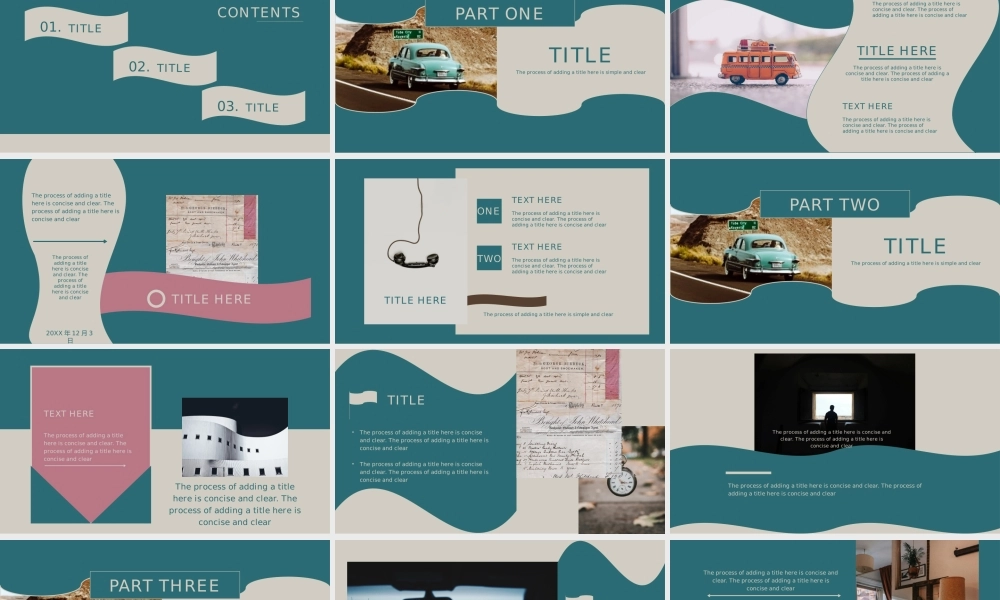 青色复古风个人毕业作品集作品展示.pptx