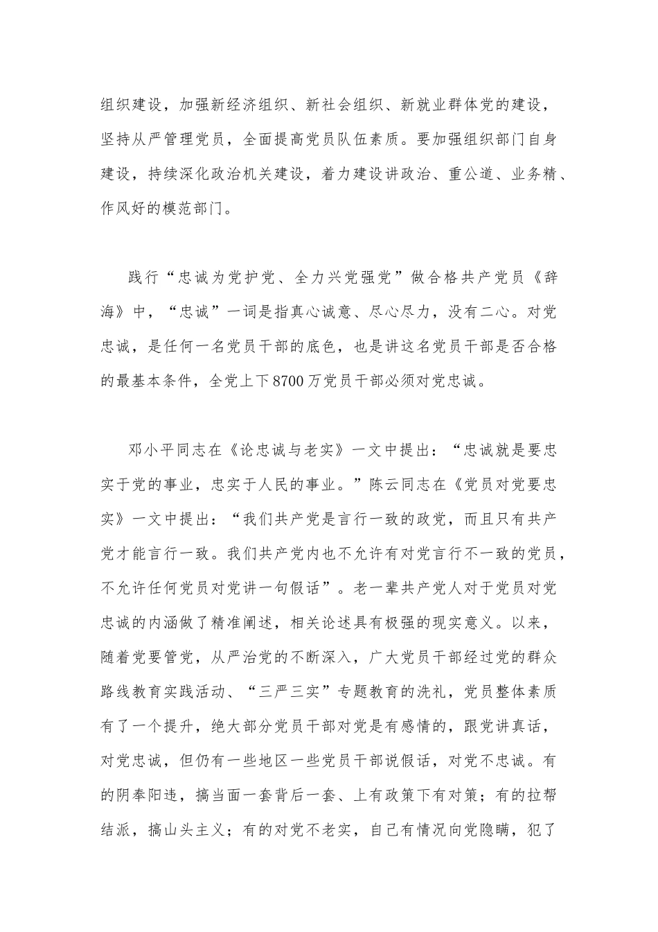 2023年（两篇文）践行“忠诚为党护党、全力兴党强党”做合格党员心得体会研讨发言材料.docx_第3页