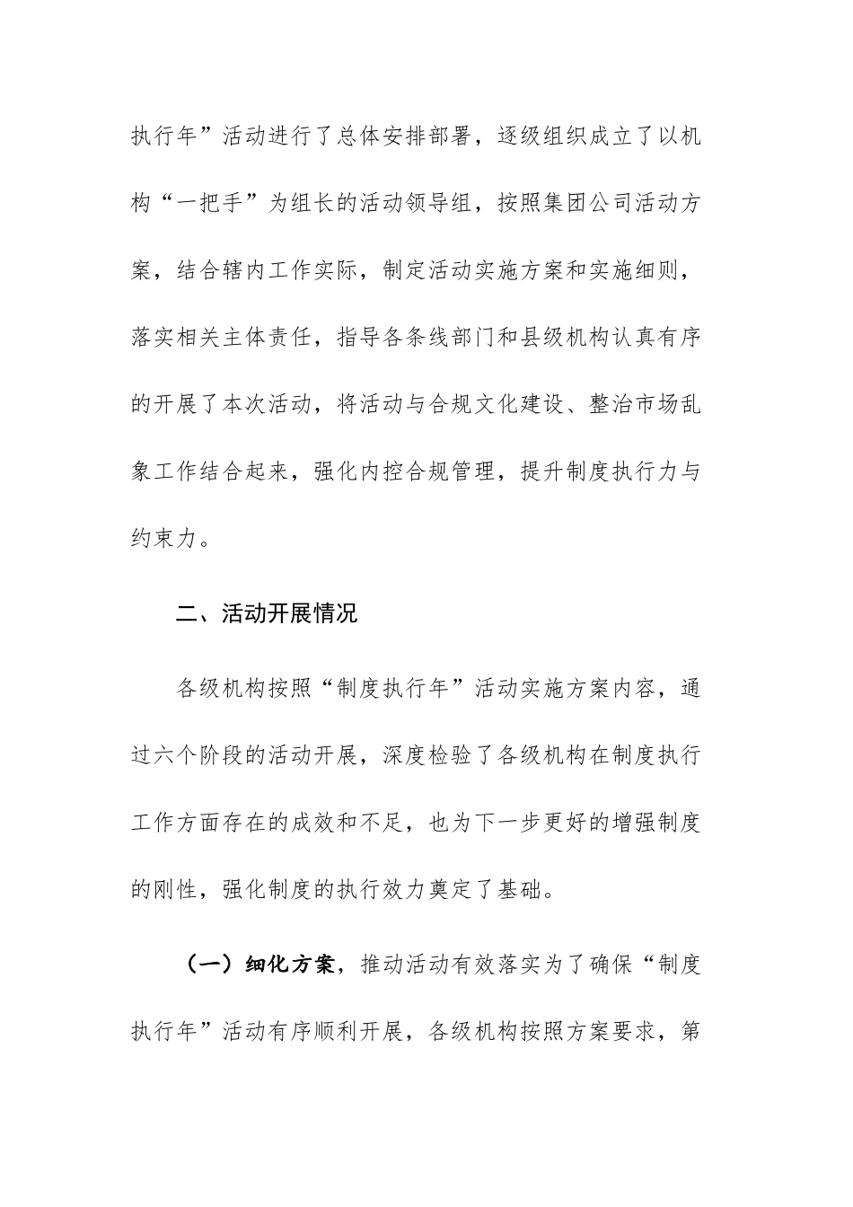 2023年集团公司“制度执行年”活动工作总结报告参考范文.docx_第2页