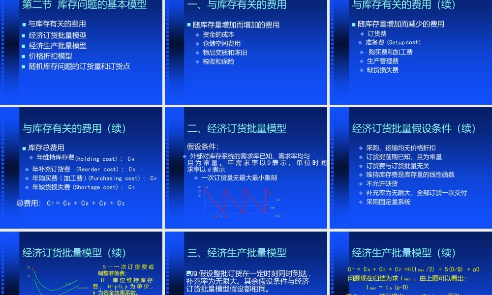 库存问题的基础模型及单周期库存模型分析培训.pptx