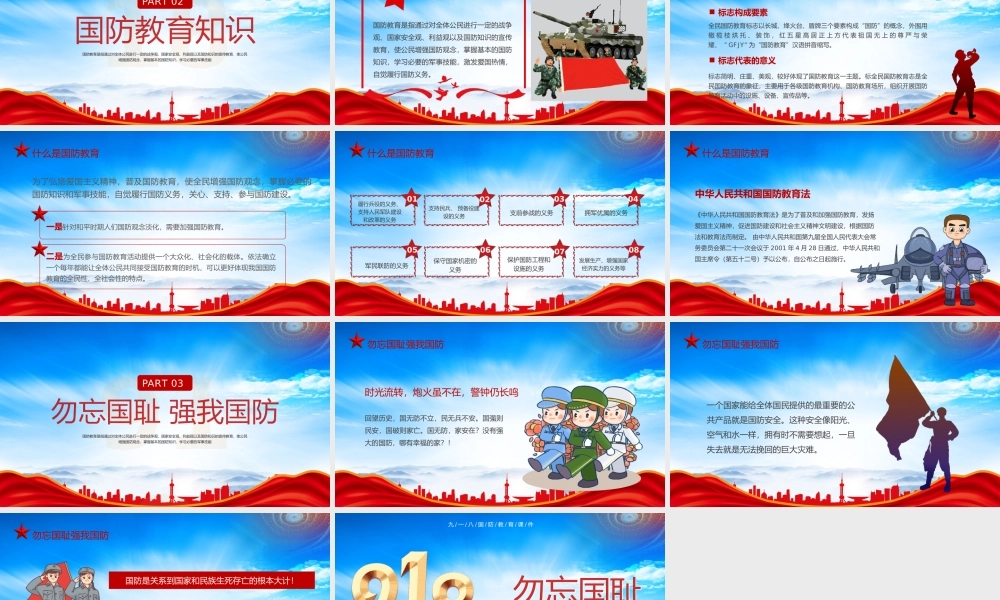 九一八事件历史学习PPT勿忘国耻强我国防PPT课件（带内容）.pptx