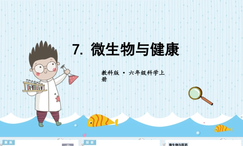 教科版六年级上册科学第1单元第7课 微生物与健康 课件（ppt教学）.pptx