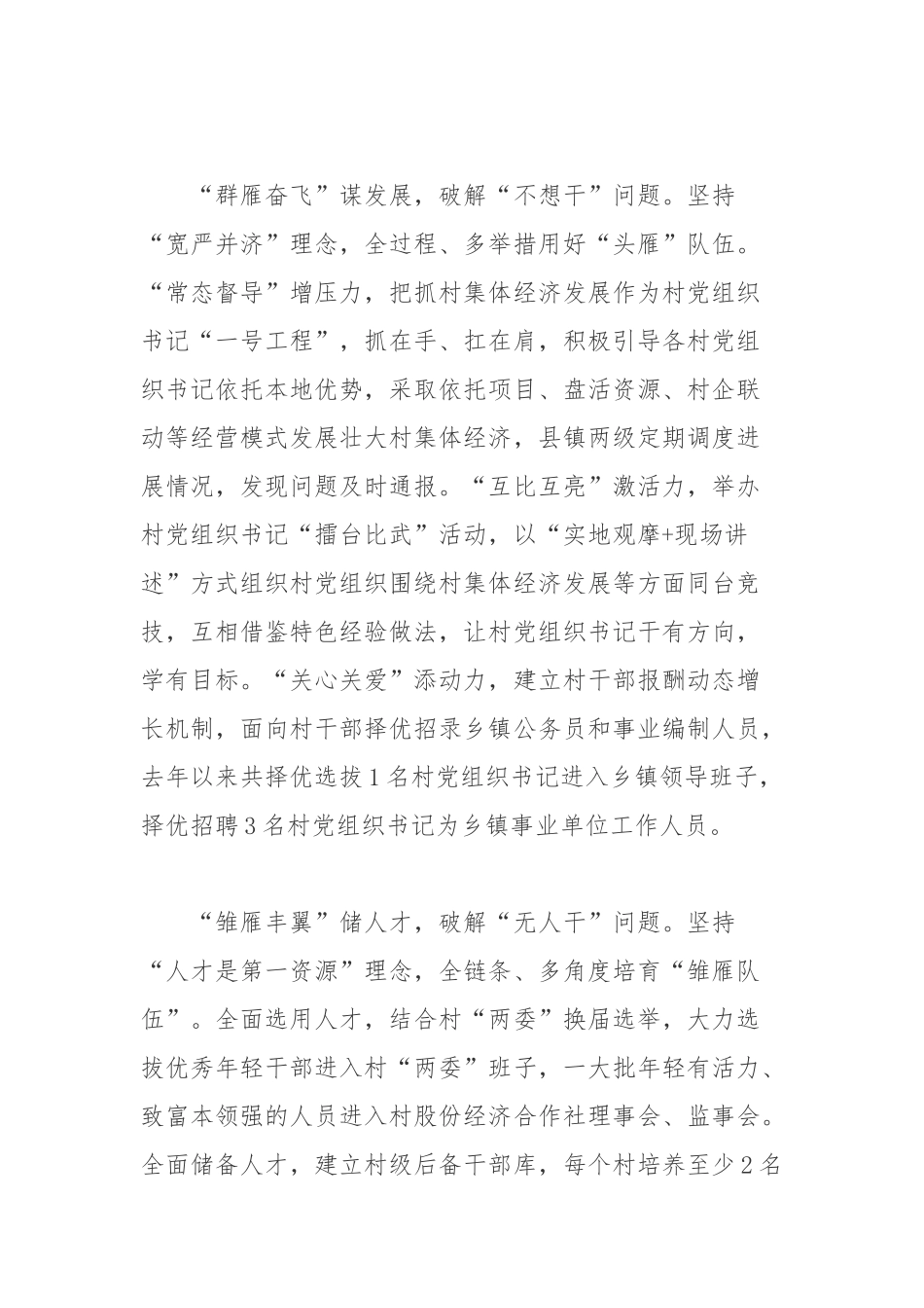 形成“头雁领航、群雁奋飞、雏雁丰翼”的雁阵效应工作总结.docx_第2页