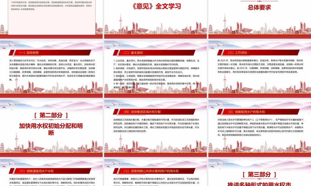 学习2022《关于推进用水权改革的指导意见》重点要点PPT课件（带内容）.pptx