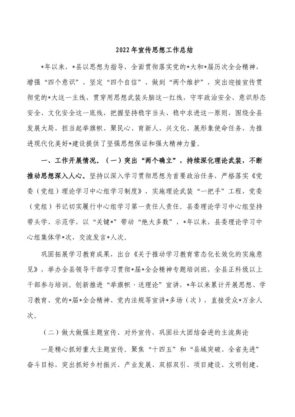 2022年宣传思想工作总结.docx_第1页