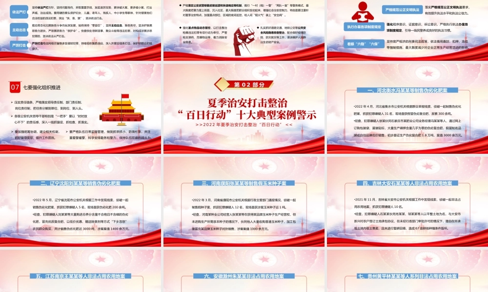 2022年夏季治安打击整治“百日行动”PPT百日行动保安全持续发力除隐患PPT课件（带内容）.pptx