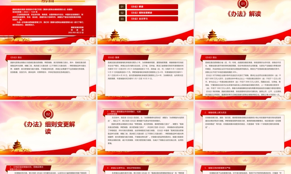 学习2022《国家化肥商业储备管理办法》重点内容PPT课件（带内容）.ppt
