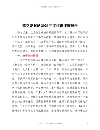 200742020年镇党委书记述责述廉报告.doc