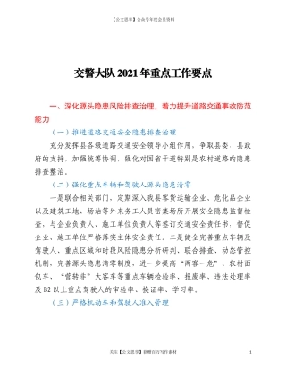 20234交警大队2021年重点工作要点.doc