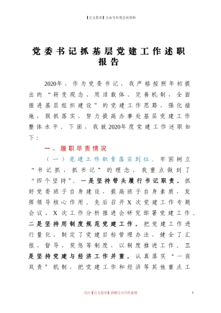 20266党委书记抓基层党建工作述职报告.doc