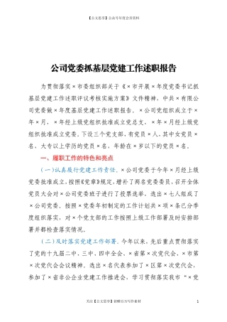 20308公司党委2020年基层党建工作述职报告.doc
