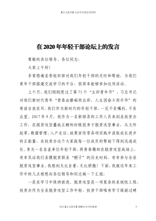20441在2020年年轻干部论坛上的发言.doc