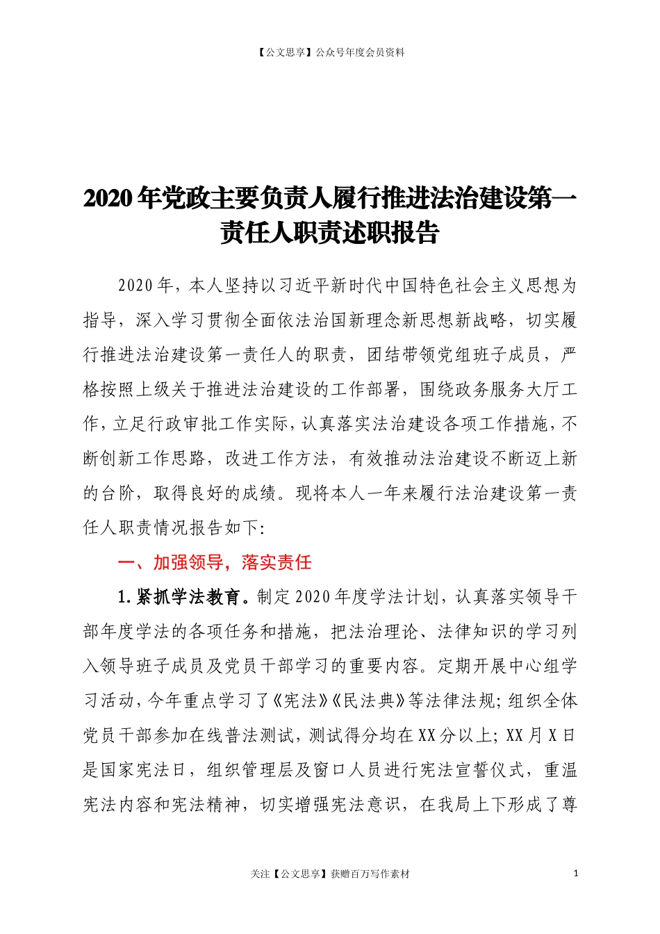 20755主要负责人履行推进法治建设第一责任人职责述职报告.doc_第1页